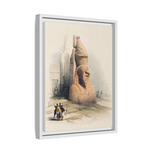 Entrance of the temple at Luxor showing one of two colossal stature of Rameses II illustration by David Roberts (1796–1864)