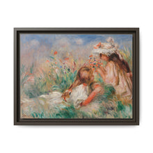 Girls in the Grass Arranging a Bouquet (Fillette couchée sur l'herbe et jeune fille arrangeant un bouquet) (1890) by Pierre-Auguste Renoir. - NOMADEN ART GALLERY