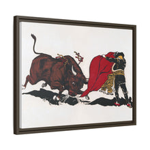 Matador and bull, aesthetic woodcut