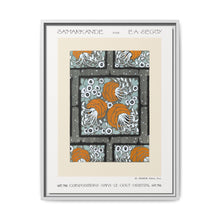 Flower pochoir pattern in Art Nouveau oriental style. Original from our own 1914 edition of Samarkande - NOMADEN ART GALLERY
