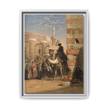 Egypt: a street with a man smoking and riding a camel. Chromolithograph after C. F. H. Werner, 1873. - NOMADEN ART GALLERY