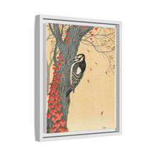 Great spotted woodpecker in tree with red ivy (1925 - 1936) by Ohara Koson