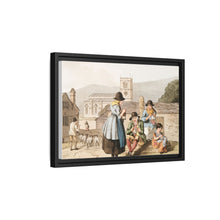 Illustration of Wensley Dale knitters from The Costume of Yorkshire (1814) by George Walker