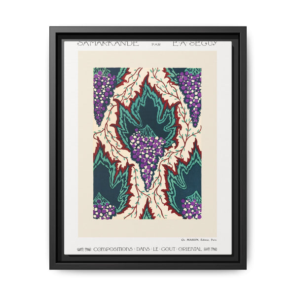 Grape pattern Art Nouveau pochoir print in oriental style. Original from our own 1914 edition of Samarkande - NOMADEN ART GALLERY