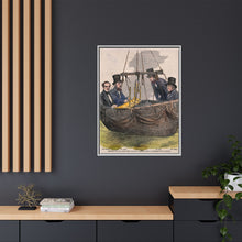 Four men in the basket of a balloon by Mayall.