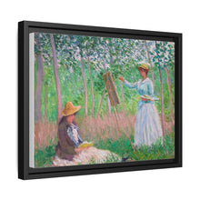In the Woods at Giverny, Blanche Hoschedé at Her Easel with Suzanne Hoschedé Reading (1887) by Claude Monet - NOMADEN ART GALLERY