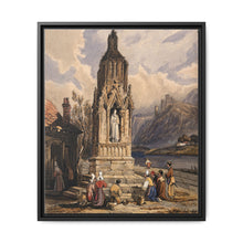 People near a river praying before the figure of a saint on a memorial cross - NOMADEN ART GALLERY