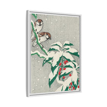 Sparrows on snowy berry bush (ca. 1900–1945) by Ohara Koson
