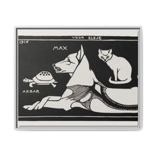 Akbar the tortoise, Max the dog and Puss the cat (1916 ) by Julie de Graag - NOMADEN ART GALLERY
