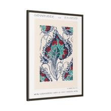 Botanical pochoir pattern in Art Nouveau oriental style
