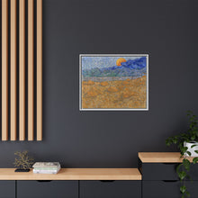 Landschap met korenschelven en opkomende maan (1889) by Vincent van Gogh - NOMADEN ART GALLERY