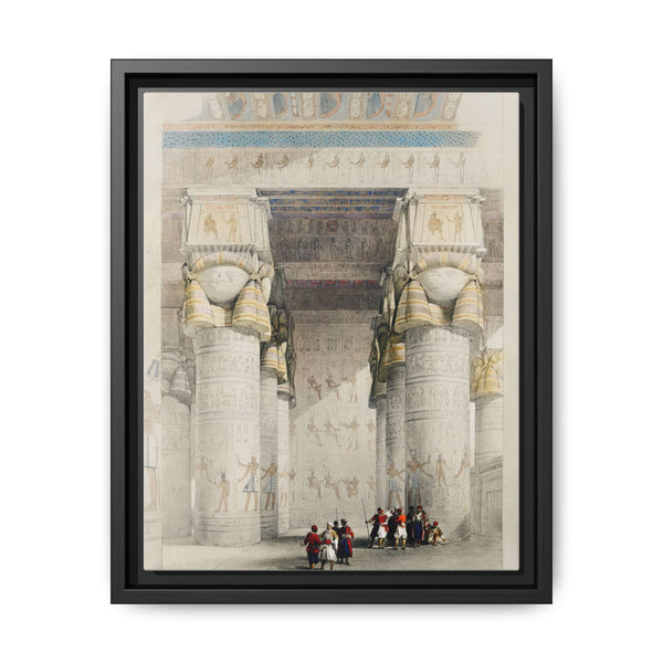 Dendera Temple: Portico View in Upper Egypt by David Roberts - Framed Vintage Print - NOMADEN ART GALLERY