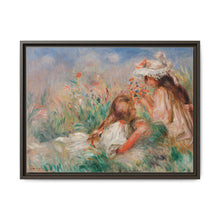 Girls in the Grass Arranging a Bouquet (Fillette couchée sur l'herbe et jeune fille arrangeant un bouquet) (1890) by Pierre-Auguste Renoir. - NOMADEN ART GALLERY