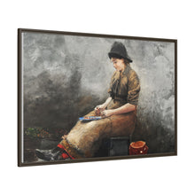 A Fishergirl Baiting Lines (1881) by Winslow Homer