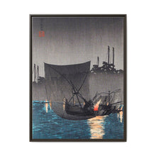 Tsukuda Island, Fishing Nets at Night (1936) print in high resolution by Hiroaki Takahashi - NOMADEN ART GALLERY