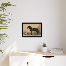 Orloffer (Orloff Horse) by Emil Volkers (1880) - An illustration of a black horse and a white dog - NOMADEN ART GALLERY