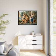Tobias restoring the eyesight of Tobit in the presence of Raphael and Anna. Gouache painting by a Spanish painter, 19th century.