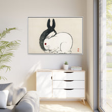 Black and white rabbits by Kōno Bairei (1844-1895)