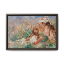 Girls in the Grass Arranging a Bouquet (Fillette couchée sur l'herbe et jeune fille arrangeant un bouquet) (1890) by Pierre-Auguste Renoir. - NOMADEN ART GALLERY