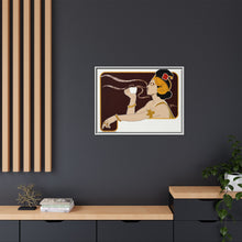 Poster showing woman holding up glass of coffee (Rajah brand) (1897) chromolithograph by Henri Meunier.