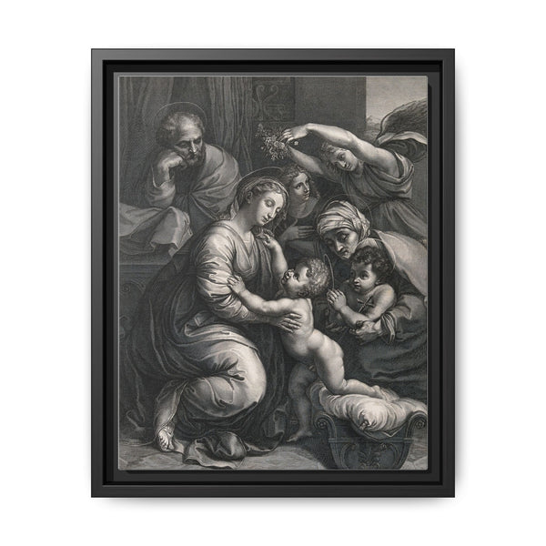 Saint Mary (the Blessed Virgin) and Saint Joseph with the Christ Child, Saint John the Baptist and Saint Elizabeth. Engraving by J. Frey - NOMADEN ART GALLERY