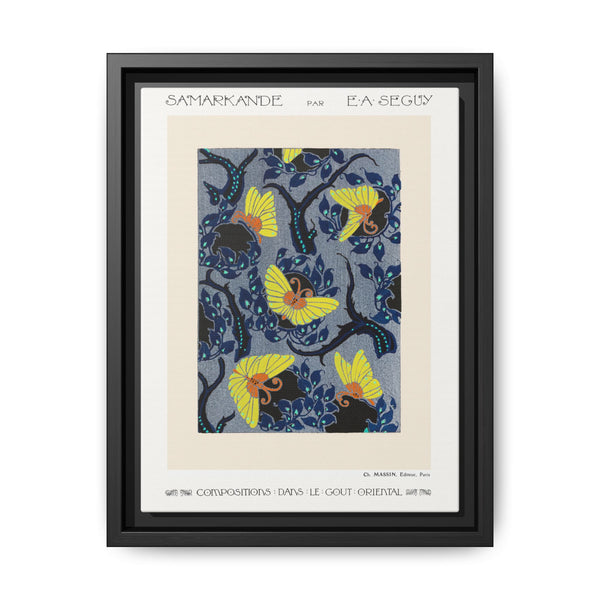 Butterfly pochoir pattern in Art Nouveau oriental style - NOMADEN ART GALLERY