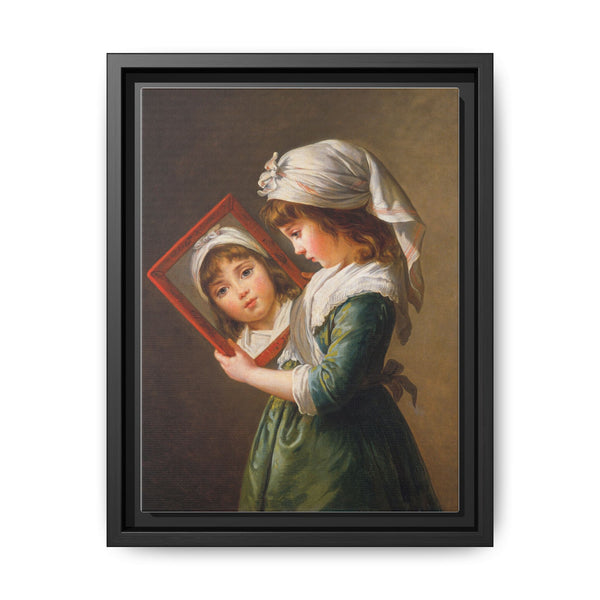 Julie Le Brun (1780–1819) Looking in a Mirror (1787), vintage little girl illustration by Elisabeth Louise Vigée Le Brun. - NOMADEN ART GALLERY