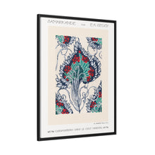 Botanical pochoir pattern in Art Nouveau oriental style