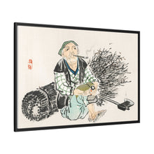 Smoking farmer with branches by Kōno Bairei (1844-1895)