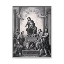 Saint Mary (the Blessed Virgin) with the Christ Child and Saint Antony of Padua, Saint Francis of Assisi, Saint Catherine of Alexandria, Saint John the Baptist and angels. - NOMADEN ART GALLERY