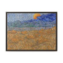 Landschap met korenschelven en opkomende maan (1889) by Vincent van Gogh - NOMADEN ART GALLERY