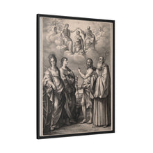 The coronation of the Virgin with four saints: Saint Catherine of Alexandria, Saint John the Evangelist, Saint John the Baptist and Saint Benedict or Saint Romuald. Drawing by F. Rosaspina, c. 1830, after G. Reni.