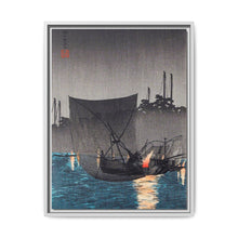 Tsukuda Island, Fishing Nets at Night (1936) print in high resolution by Hiroaki Takahashi - NOMADEN ART GALLERY