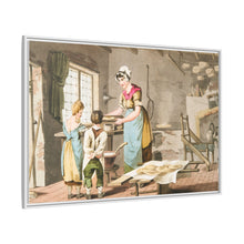 Illustration of woman making oat cakes from The Costume of Yorkshire (1814)