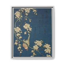 Hokusai's Bullfinch and weeping cherry blossoms. Original from The Art Institute of Chicago. - NOMADEN ART GALLERY