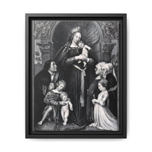 Saint Mary (the Blessed Virgin) with the Christ Child and a family as donors. Lithograph by F.S. Hanfstaengl, 1832 , after H. Holbein. - NOMADEN ART GALLERY