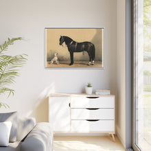 Orloffer (Orloff Horse) by Emil Volkers (1880) - An illustration of a black horse and a white dog - NOMADEN ART GALLERY