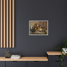 A monkey physician examining a cat patient for fleas. Coloured lithograph