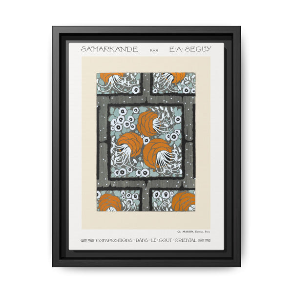 Flower pochoir pattern in Art Nouveau oriental style. Original from our own 1914 edition of Samarkande - NOMADEN ART GALLERY