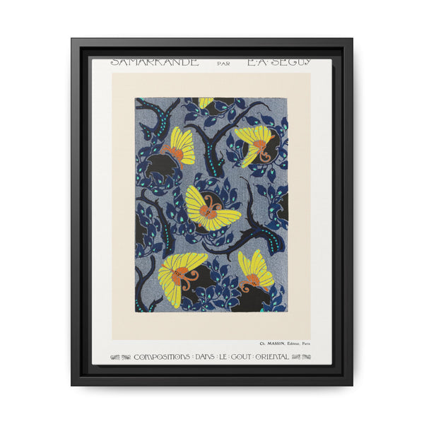 Butterfly pochoir pattern in Art Nouveau oriental style - NOMADEN ART GALLERY