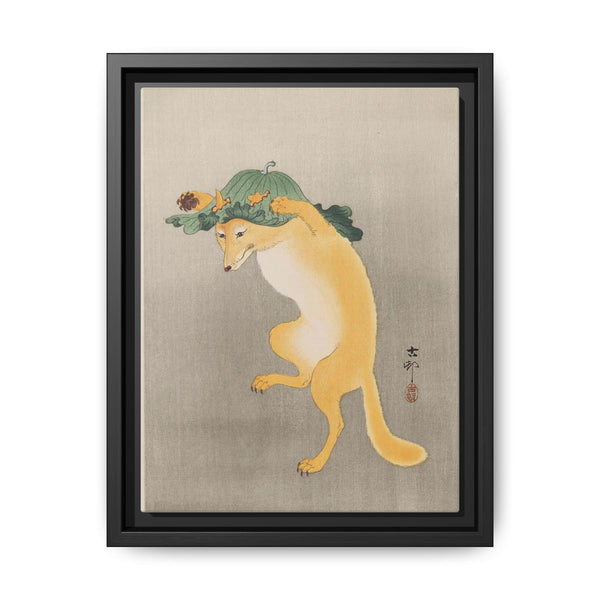 Dancing Fox with Lotus-leaf Hat (1910) by Ohara Koson