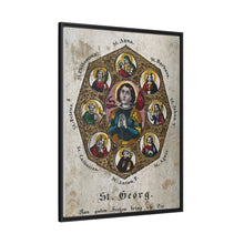 Saint George and Saint Antony of Padua, Saint Catherine of Alexandria, Saint Peter the Apostle, Saint Philomena, Saint Anne, Saint Barbara, Saint John the Baptist and Saint Agnes