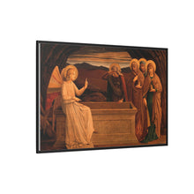 The women at the grave of Christ: anangel tells them that he is risen. Colour lithograph by M. and N. Hanhart after J.E. Goodall after Fra Angelico.