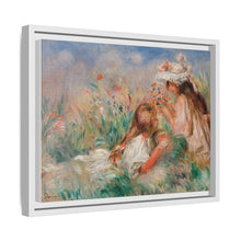 Mädchen im Gras arrangieren einen Blumenstrauß (Fillette couchée sur l'herbe et jeune fille arrangant un Bouquet) (1890) von Pierre-Auguste Renoir.