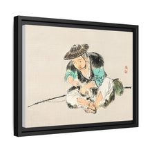 Man maintaining a fishing rod by Kōno Bairei (1844-1895)