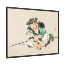 Man maintaining a fishing rod by Kōno Bairei (1844-1895)