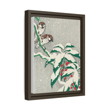 Sparrows on snowy berry bush (ca. 1900–1945) by Ohara Koson