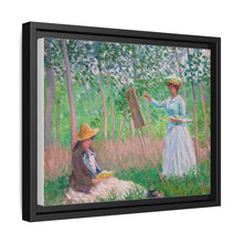 In the Woods at Giverny, Blanche Hoschedé at Her Easel with Suzanne Hoschedé Reading (1887) by Claude Monet - NOMADEN ART GALLERY