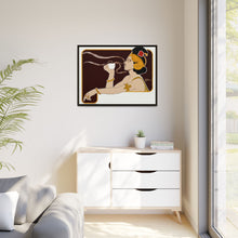 Poster showing woman holding up glass of coffee (Rajah brand) (1897) chromolithograph by Henri Meunier.