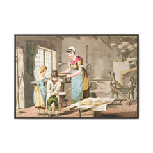 Illustration of woman making oat cakes from The Costume of Yorkshire (1814) - NOMADEN ART GALLERY